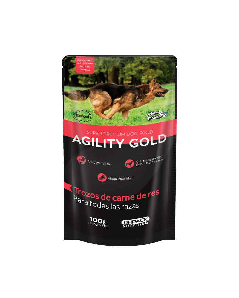 Agility Gold Pouch Carne de Res 100gr