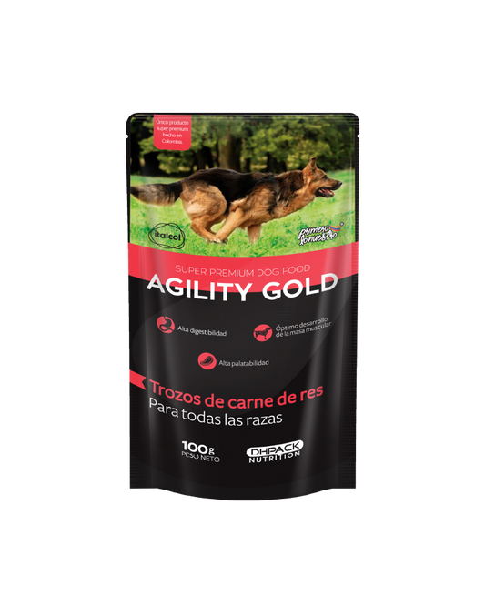 Agility Gold Pouch Carne de Res 100gr