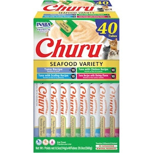 Snack Para Gatos Churu Cat Sabor Mariscos Por 40 Tubos